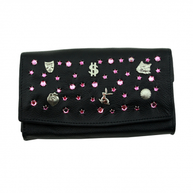 WESTERN-SPEICHER Große Geld Börse Portemonnaie Leder Strass  Swarovski Elements Lilli 202