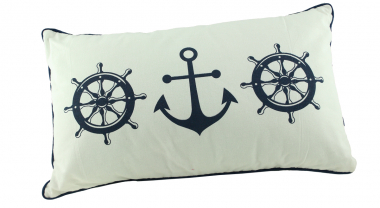 Deko Kissen Maritim Beige mit Umrandung