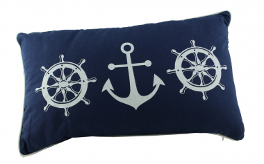 Deko Kissen Maritim Blau mit Umrandung