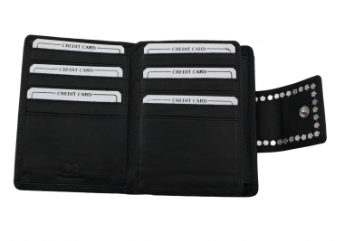 WESTERN-SPEICHER Geldbörse Portemonnaie Leder Strass  Swarovski Elements Laura 109