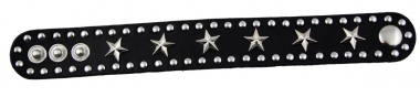 Armband Leder Schwarz Stern