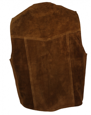 WESTERN-SPEICHER Herren Wildlederweste Leder Weste San Diego Braun S - 5XL