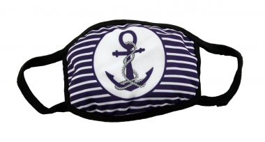 Maritime Mund-Nasen-Gesichtsmaske Behelfsmaske wiederverwendbar Anker 01