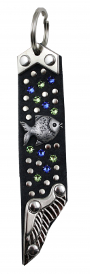 Schlüsselanhänger Leder Strass Swarovski-Elements SA300