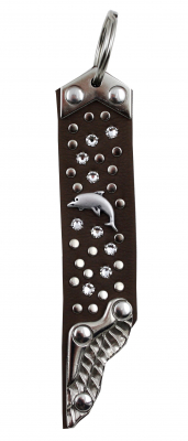 Schlüsselanhänger Leder Strass Swarovski-Elements SA288