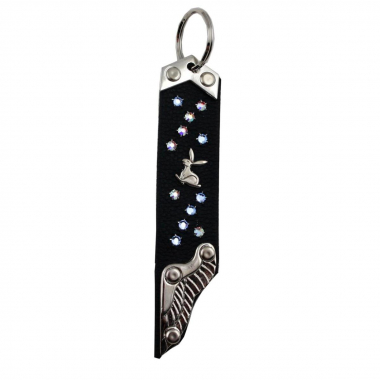 Schlüsselanhänger Leder Strass Swarovski-Elements SA358