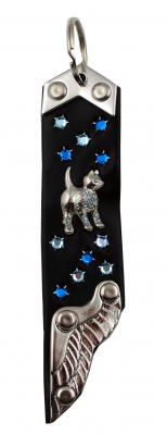 Schlüsselanhänger Leder Strass Swarovski-Elements SA360
