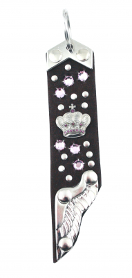 Schlüsselanhänger Leder Strass Swarovski-Elements SA372