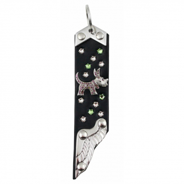 Schlüsselanhänger Leder Strass Swarovski-Elements SA379