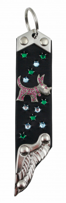 Schlüsselanhänger Leder Strass Swarovski-Elements SA383