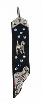 Schlüsselanhänger Leder Strass Swarovski-Elements SA384