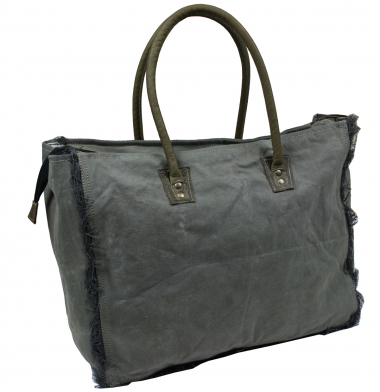Canvas DamenTasche Schultertasche Shopper Vintage - Cacao -