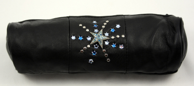 Kosmetiktasche Leder Strass Swarovski-Elements