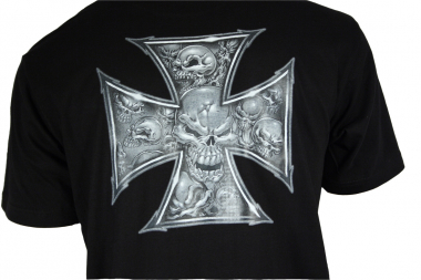 T-Shirt  Cross  Baumwolle schwarz Größe S bis 5XL