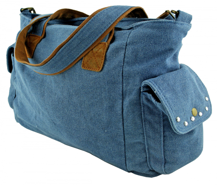 Jeanstasche Schultertasche Blau mit Swarovski-Elements Strass C15