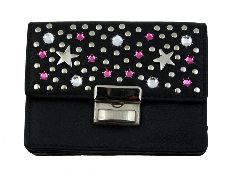 Western Speicher Geldbörse Leder Strass Swarovski-Element BA201