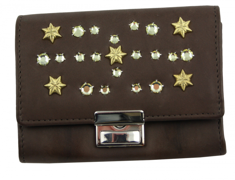 WESTERN-SPEICHER Geldbörse Portemonnaie Leder Strass  Swarovski Elements Kati 116b