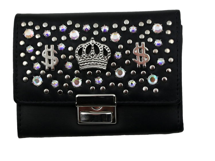 WESTERN-SPEICHER Geldbörse Portemonnaie Leder Strass  Swarovski Elements Kati 152