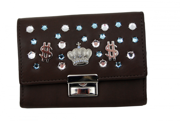 WESTERN-SPEICHER Geldbörse Portemonnaie Leder Strass  Swarovski Elements Kati 170b