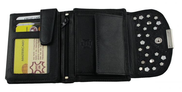 WESTERN-SPEICHER Geld Börse Portemonnaie Leder Strass  Swarovski Elements Bea 66