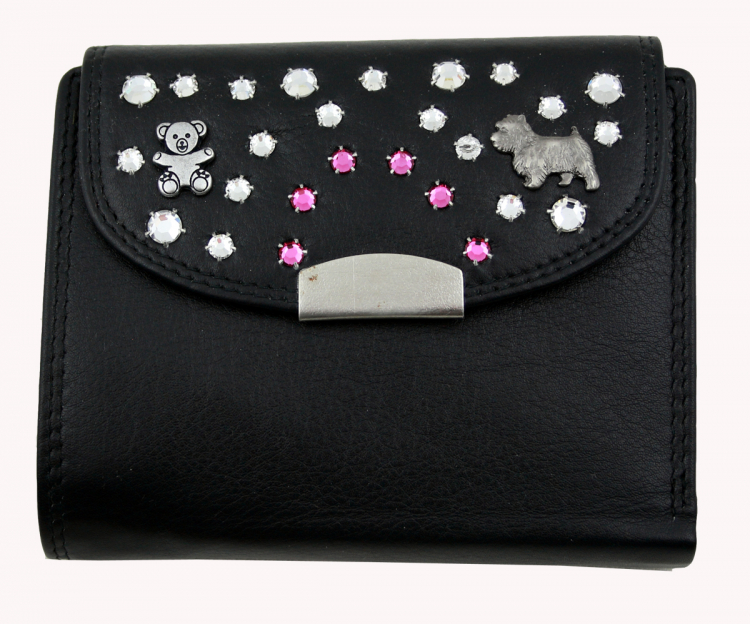 WESTERN-SPEICHER Geld Börse Portemonnaie Leder Strass  Swarovski Elements Bea 170