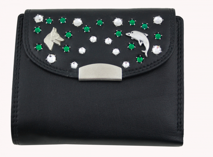 WESTERN-SPEICHER Geld Börse Portemonnaie Leder Strass  Swarovski Elements Bea 176