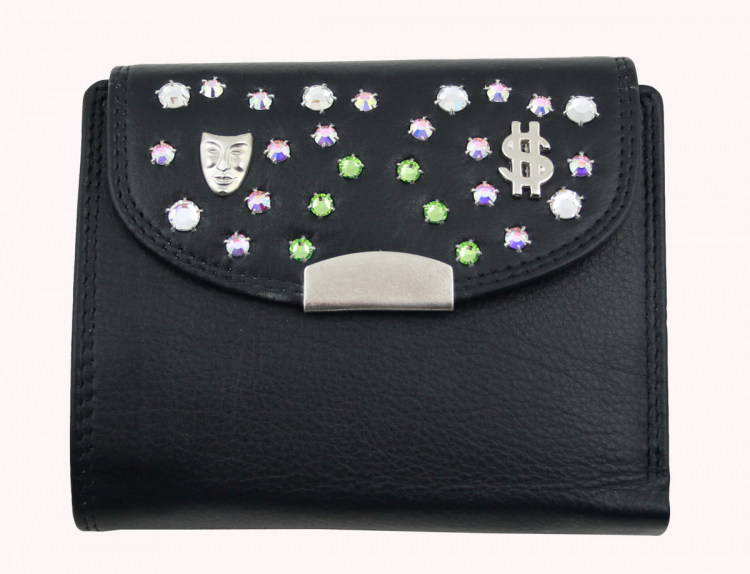 WESTERN-SPEICHER Geld Börse Portemonnaie Leder Strass  Swarovski Elements Bea 170 - Kopie