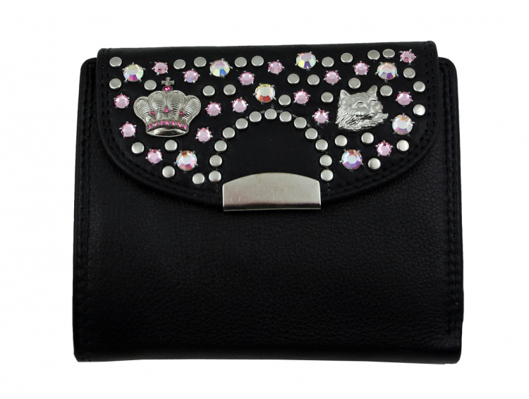WESTERN-SPEICHER Geld Börse Portemonnaie Leder Strass  Swarovski Elements Bea 50