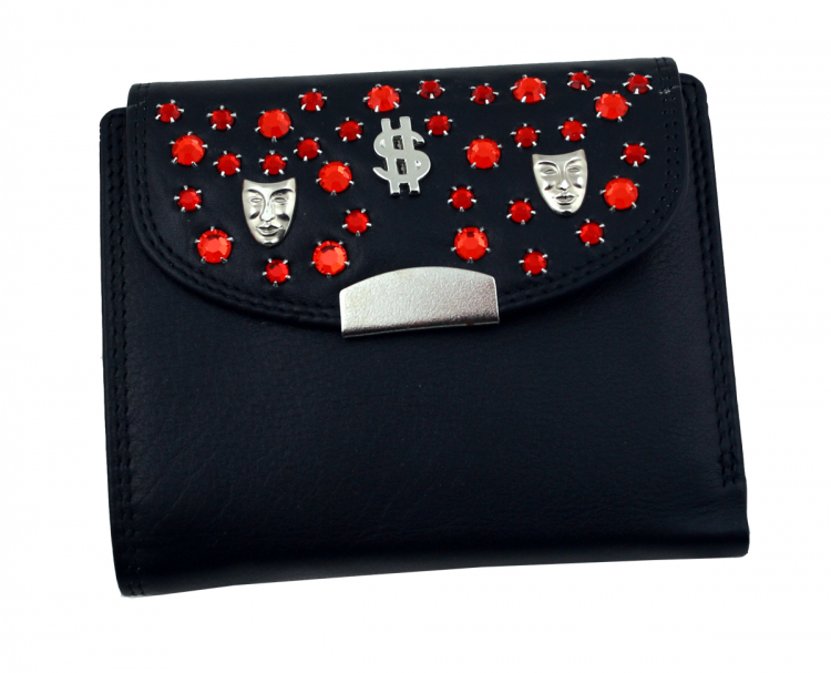 WESTERN-SPEICHER Geld Börse Portemonnaie Leder Strass  Swarovski Elements Bea 65