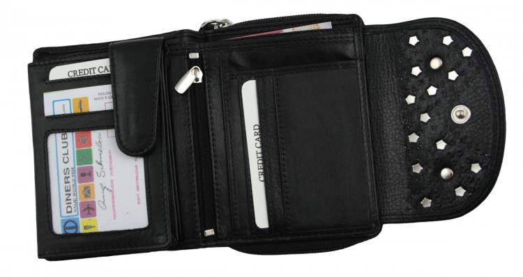 WESTERN-SPEICHER Geldbörse Portemonnaie Leder Strass  Swarovski Elements Klara 47