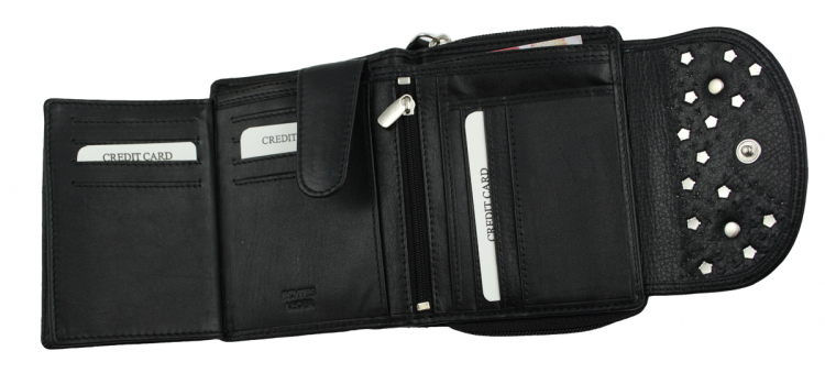 WESTERN-SPEICHER Geldbörse Portemonnaie Leder Strass  Swarovski Elements Klara 36