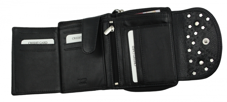 WESTERN-SPEICHER Geldbörse Portemonnaie Leder Strass  Swarovski Elements Klara 47
