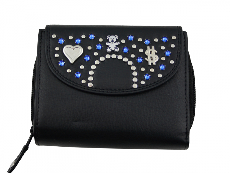 WESTERN-SPEICHER Geldbörse Portemonnaie Leder Strass  Swarovski Elements Klara 58