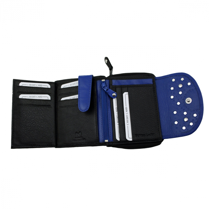 WESTERN-SPEICHER Geldbörse Portemonnaie Leder Strass  Swarovski Elements Klara 20B