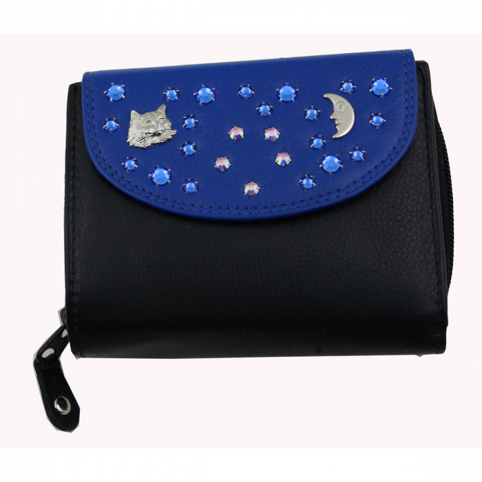 WESTERN-SPEICHER Geldbörse Portemonnaie Leder Strass  Swarovski Elements Klara 20B