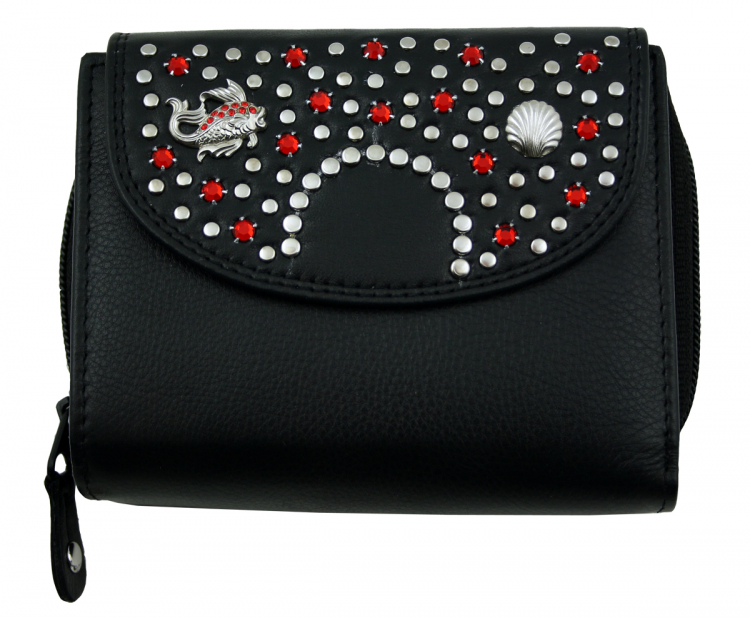 WESTERN-SPEICHER Geldbörse Portemonnaie Leder Strass  Swarovski Elements Klara 47