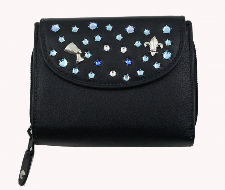 WESTERN-SPEICHER Geldbörse Portemonnaie Leder Strass  Swarovski Elements Klara 63
