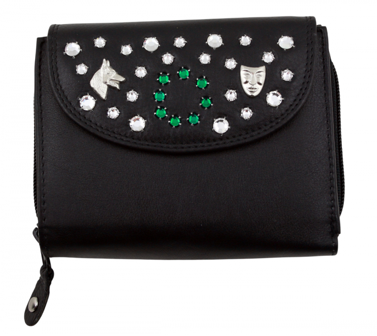 WESTERN-SPEICHER Geldbörse Portemonnaie Leder Strass  Swarovski Elements Klara 69