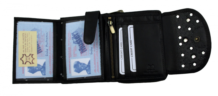 WESTERN-SPEICHER Geldbörse Portemonnaie Leder Strass  Swarovski Elements Klara 20R