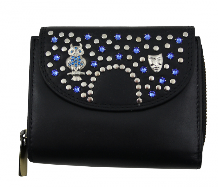 WESTERN-SPEICHER Geldbörse Portemonnaie Leder Strass  Swarovski Elements Klara 15R