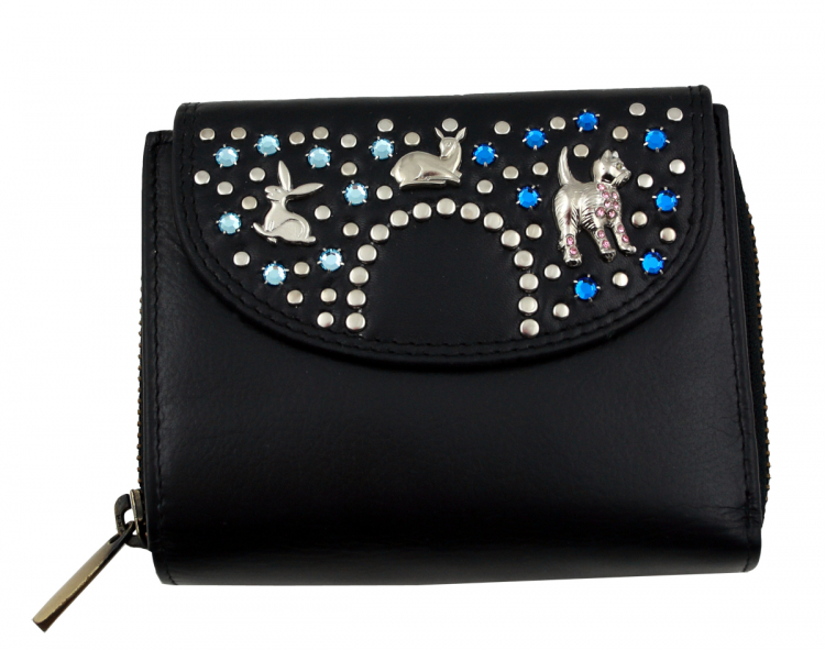 WESTERN-SPEICHER Geldbörse Portemonnaie Leder Strass  Swarovski Elements Klara 24R