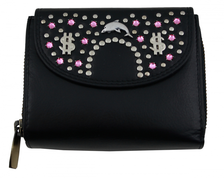 WESTERN-SPEICHER Geldbörse Portemonnaie Leder Strass  Swarovski Elements Klara 25R