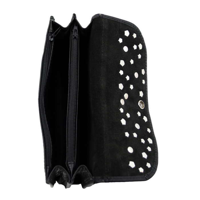 WESTERN-SPEICHER Große Geld Börse Portemonnaie Leder Strass Swarovski Elements Hanna 152