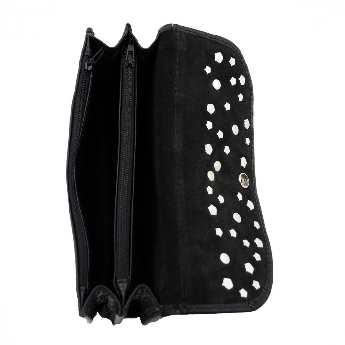 WESTERN-SPEICHER Große Geld Börse Portemonnaie Leder Strass Swarovski Elements Hanna 155