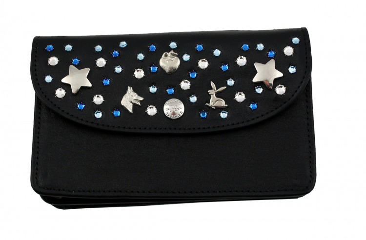 WESTERN-SPEICHER Große Geld Börse Portemonnaie Leder Strass Swarovski Elements Hanna12
