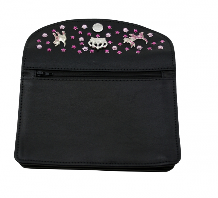 WESTERN-SPEICHER Große Geld Börse Portemonnaie Leder Strass Swarovski Elements Hanna15