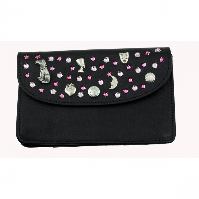WESTERN-SPEICHER Große Geld Börse Portemonnaie Leder Strass Swarovski Elements Hanna 150