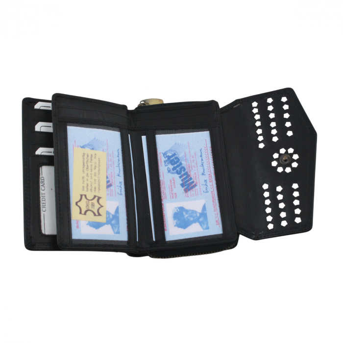 Geldbörse Portemonnaie RFID Schutz Leder Strass Glas Steine BHR12
