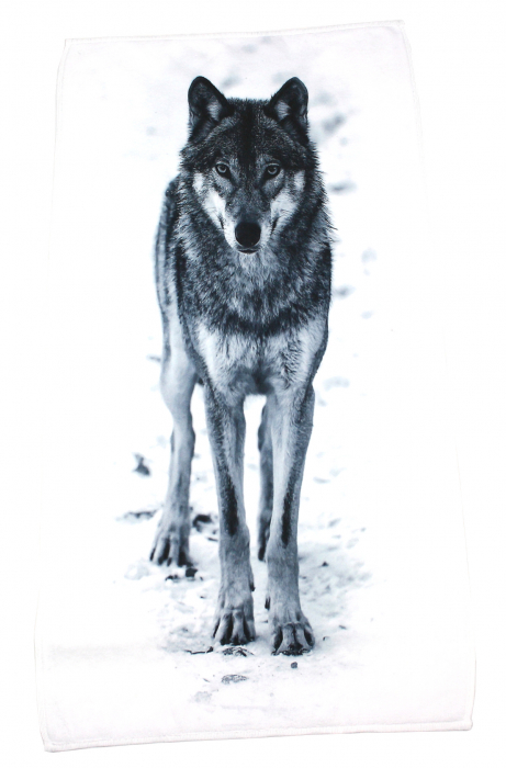 WESTERN-SPEICHER Handtuch Badetuch Wolf 100 cm x 50 cm