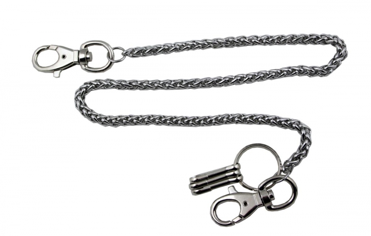 Lange Schlüsselkette Biker Börsen Kette Metallflechtung